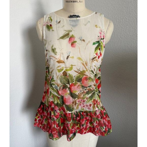 Red Valentino | Garden Print Tunic Top in Cotton Gauze size S - Picture 1 of 7